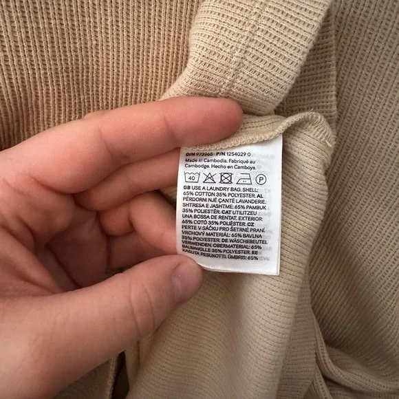 H&M Beige Long Sleeve Polo Shirt - Picture 5 of 6